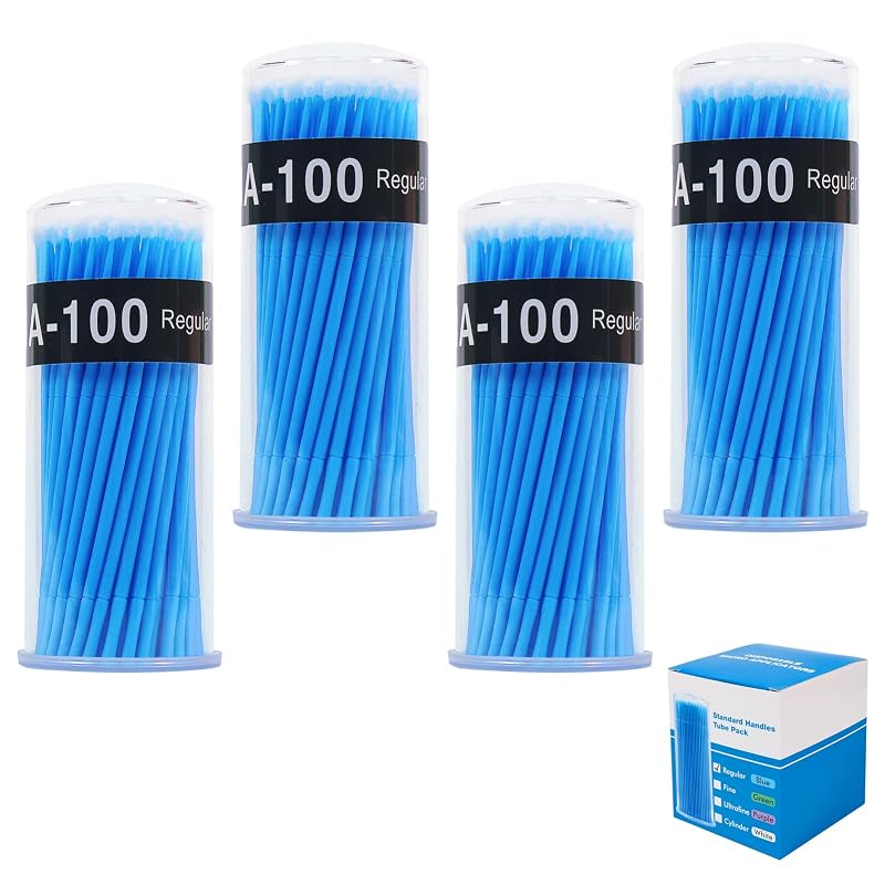 Escovinhas aplicadoras descartáveis Shintop com 400 unidades, ponta de 2,5 mm, azul