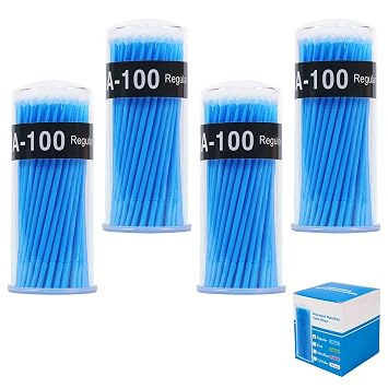 Shintop 400pcs Disposable Micro Applicators Brushes Great for Dental/Oral/Makeup Blue, 2.5mm