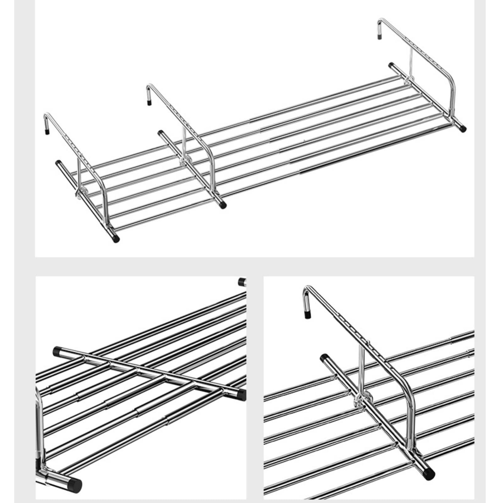 Wäscheständer Balkon-Wäscheständer, Ausziehbarer Wäschetrocknerständer, Edelstahl Multifunktionaler Klappbalkon-Schuhständer Heizkörper-Wäscheständer, Schuhständer, Wandmontierter Wäscheständer