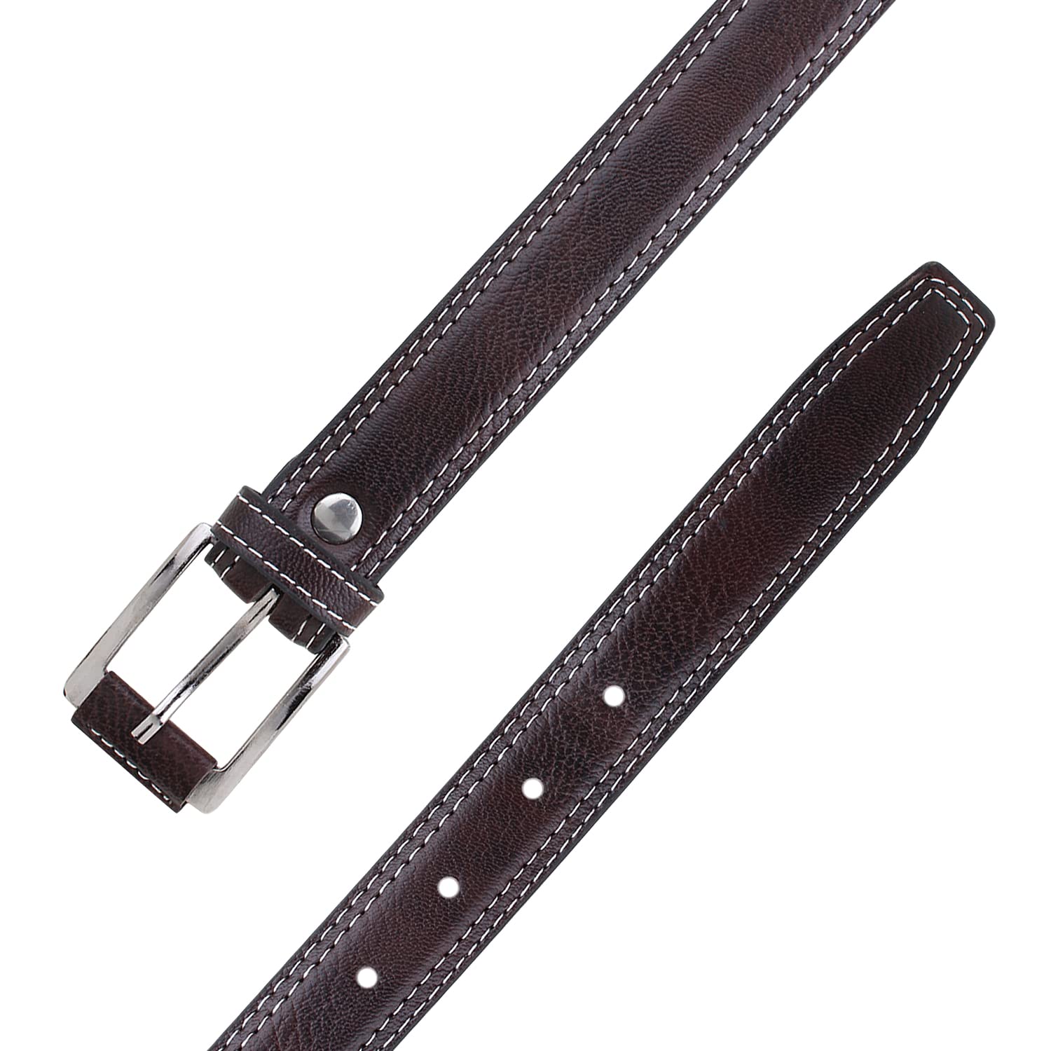 Zacharias Boy's Synthetic Leather Belt for kids kb-12 (Brown & Tan) (6-10 Years_Pack of 2) 2