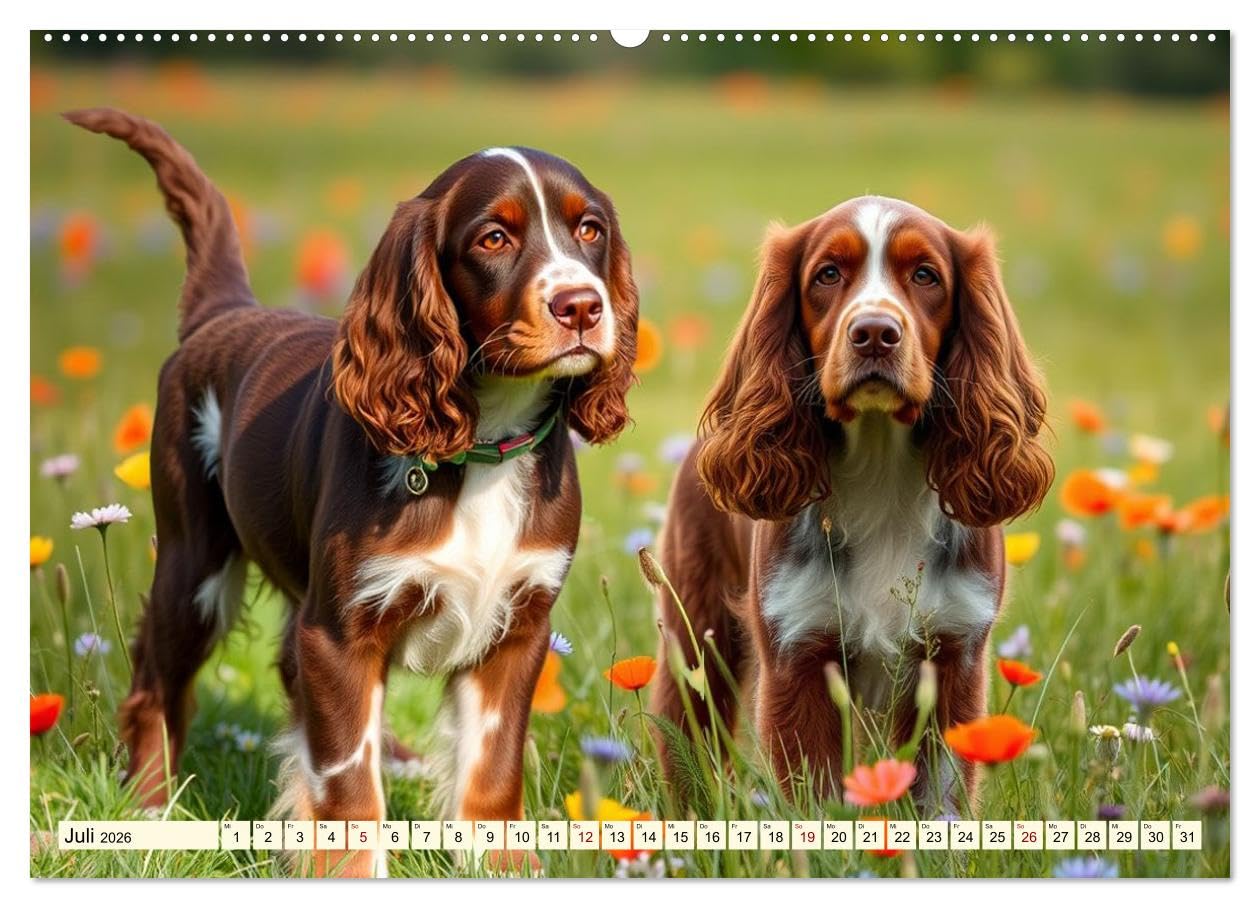 American Cocker Spaniel (hochwertiger Premium Wandkalender 2026 DIN A2 quer), Kunstdruck in Hochglanz: Zauberhafter Familien-und Begleithund (CALVENDO Tiere)
