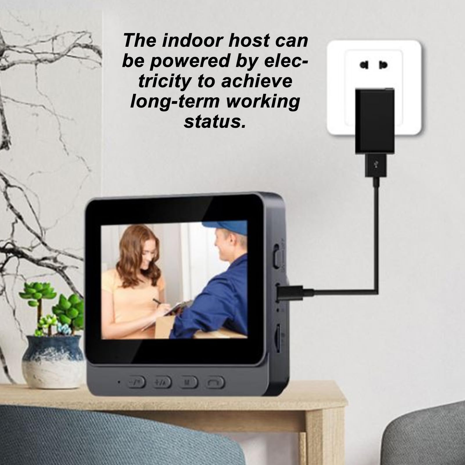 Tbest Système D'interphone Vidéo sans Fil, Système D'interphone Vidéo WiFi sans Fil, Caméra de Sonnette Vidéo 1080P avec Moniteur, Audio Bidirectionnel, Vision Nocturne Infrarouge 2,4