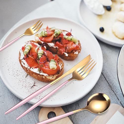 Miniatura 93 de AARainbow Juego de cubiertos de acero inoxidable de 8 piezas, portátil, reutilizable, juego de utensilios de viaje, incluye palillos, cuchillo