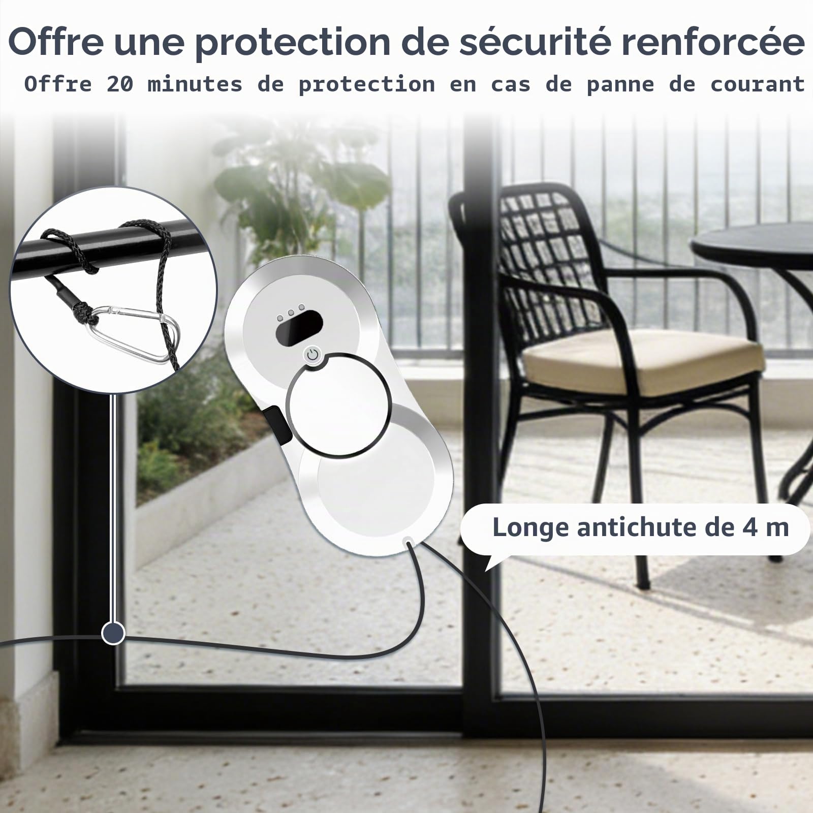 Robot Laveur de Vitre 5600Pa, Robot Nettoyeur Vitre avc 3 Modes de Nettoyage, Laveur de Vitre Automatique avec Fonction Pulvérisateur, Navigation Intelligente, pour Fenêtres, Carreaux, Comptoirs