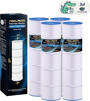 POOLPURE C-7459 Filter Replaces Jandy CL 340, PJAN85, Ultral-A8, Unicel C-7459, Filbur FC-6405, Filbur FC-0800, A0557900, R0554500, Aladdin 18504, APCC7352, 4X85 sq.ft Filter Cartridge 4 Pack