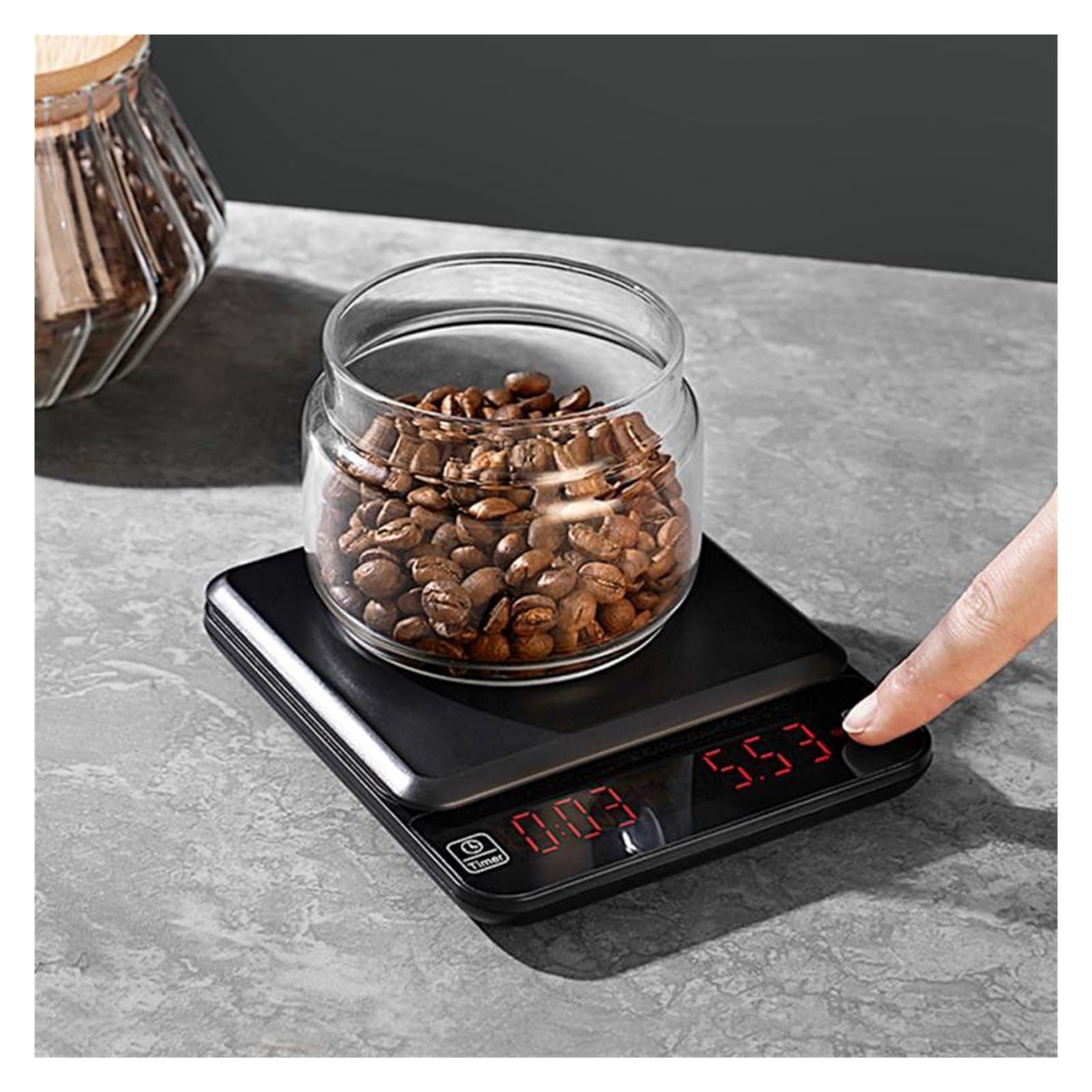 3kg/0,1g, Báscula Electrónica Inteligente For Preparar Café A Mano, Temporizador Automático, Mini Portátil For El Hogar, De Cocina Medición Precisa Esfuerzo(Rechageable)