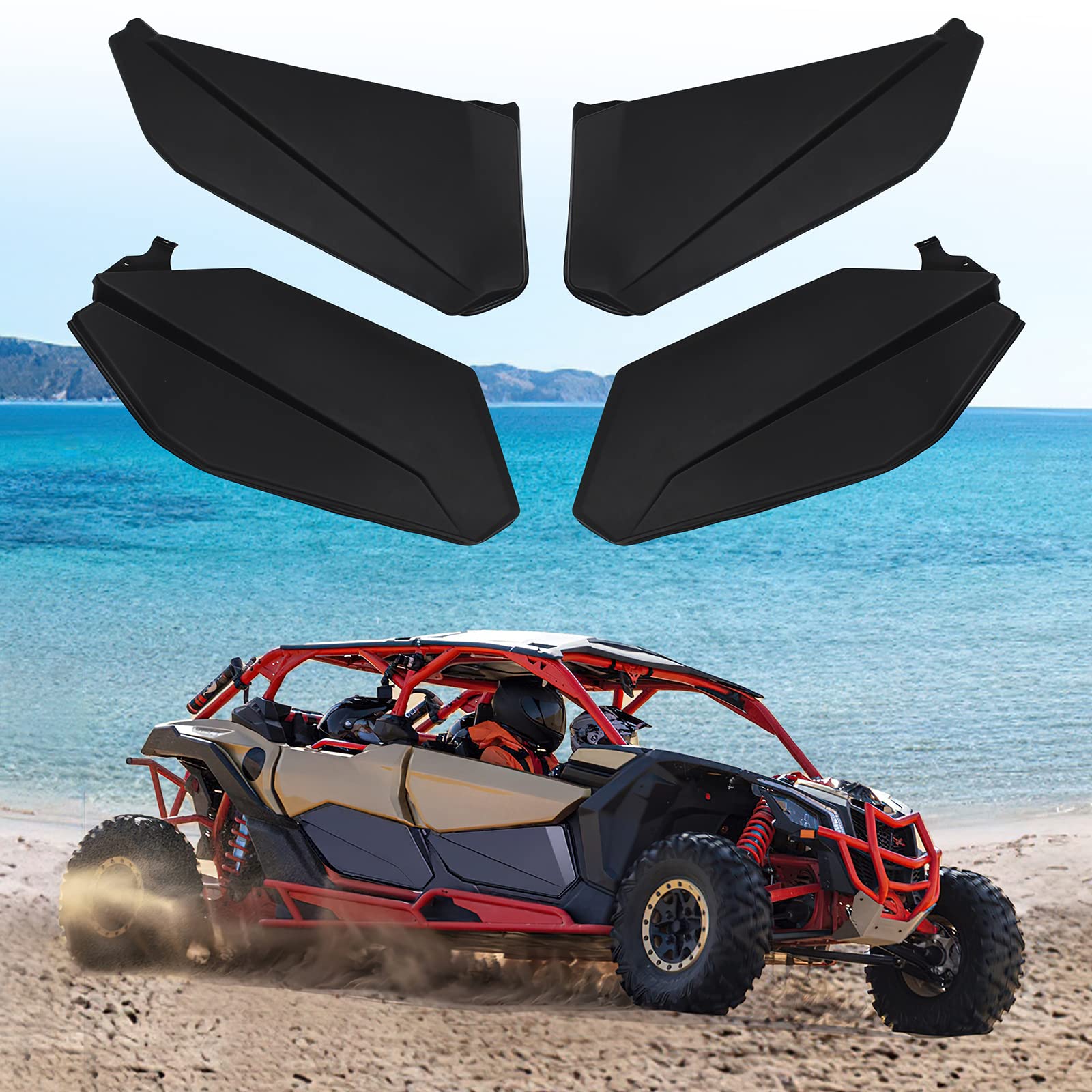 Photo 1 of CPOWACE Plastic Half Lower Door Insert Panels with Metal Frame Compatible with Can Am Maverick X3 Max XRS XDS 2017-2022