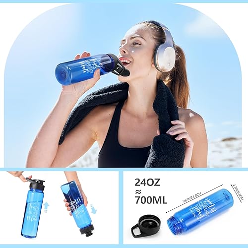 Miniatura 3 de Inbagi Regalos de agradecimiento para empleados, botellas de agua de plástico de 24 onzas, agradecimiento, compañeros de trabajo, a prueba de fugas,