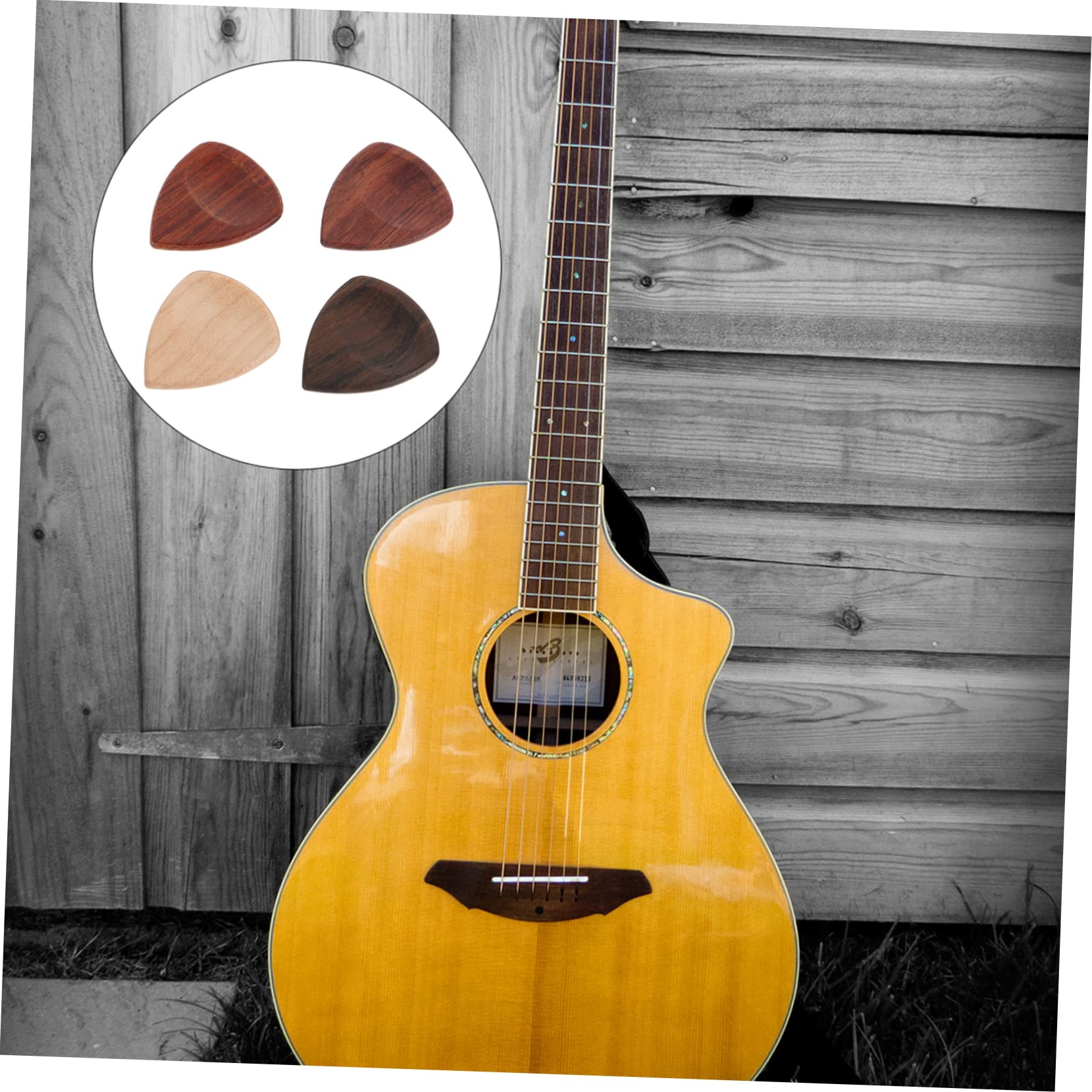 VICASKY 20stücke Holz Gitarren Plektren Elegantes Design Aus Brasilianischem Rosenholz -redheart Und Ahorn Leicht Robust Für Gitarre Bass Ukulele Praktisches Zubehör Für Musiker