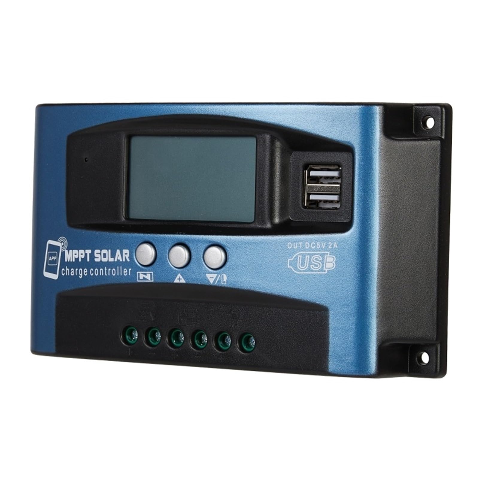 Regolatore Di Carica Solare MPPT Bluetooth/WIFI 30A-100A Con Doppio USB, Display LCD, For Pannello 12V 24V Carico(40A,12V-60V BT)