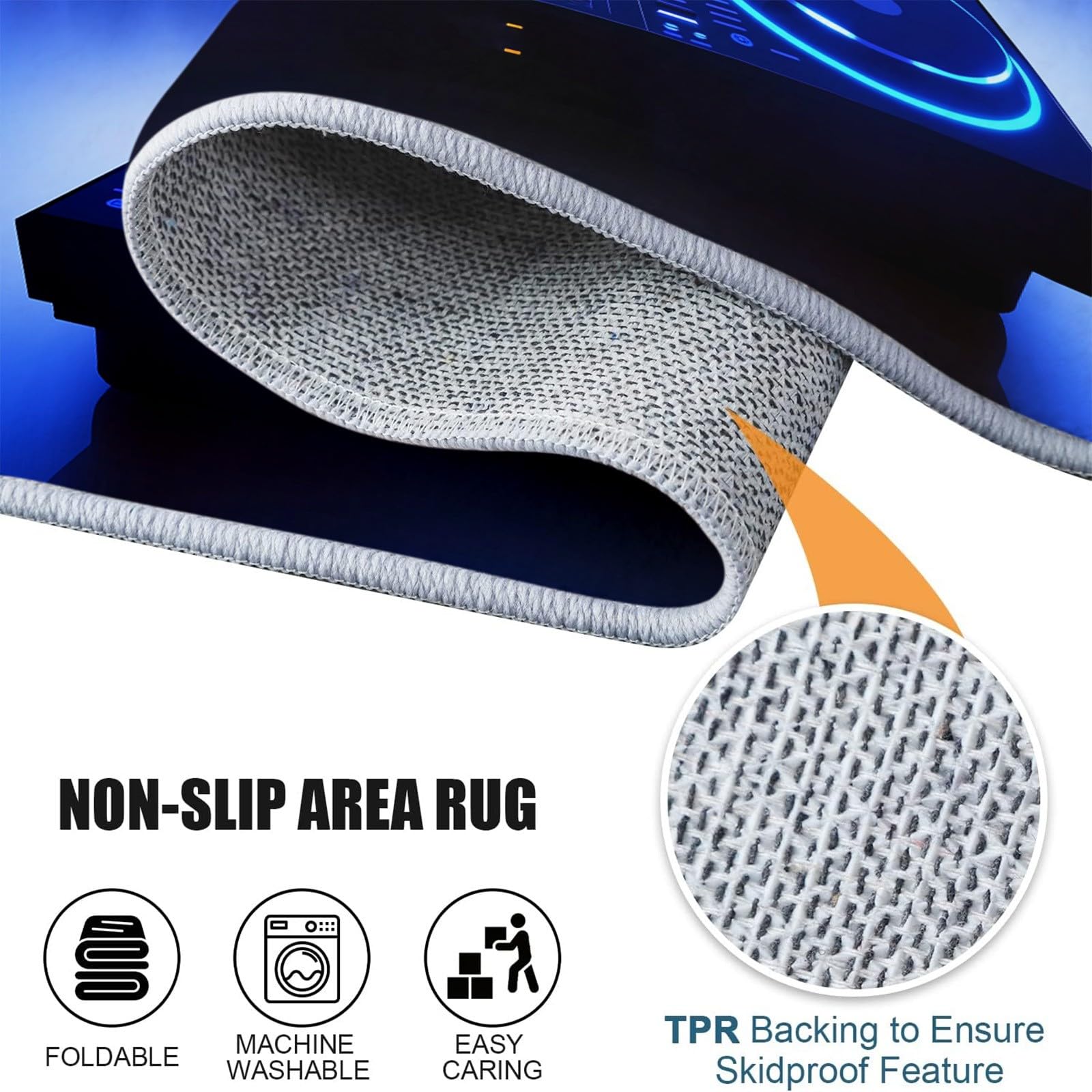 Generisch Rund Teppich Wohnzimmer DJ-Konsole 200 cm Rund Teppich- Küche Jugendzimmer Esszimmer Flur und Schlafzimmer Rund Teppiche Kurzflor Extra Weich Pflegeleicht