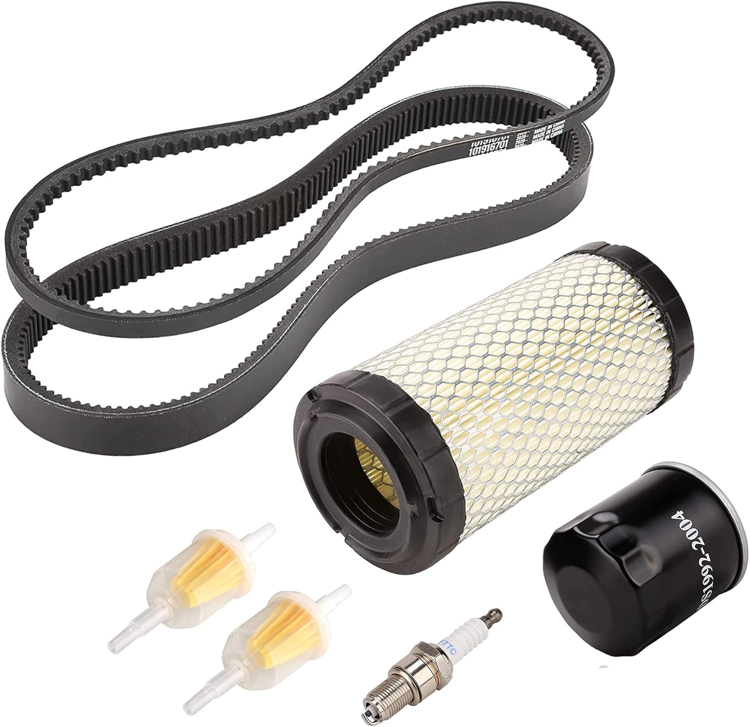 10L0L Clutch Drive Belt & Starter Generator Belt Kit and Tune Up Kit for Club Car Precedent 2004-up Gas Golf Cart Bunde