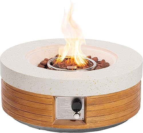 Miniatura 59 de COSIEST Juego de mesa de fuego de propano para exteriores de 2 piezas con mesa de tanque, mesa rectangular de terrazo de 42 pulgadas