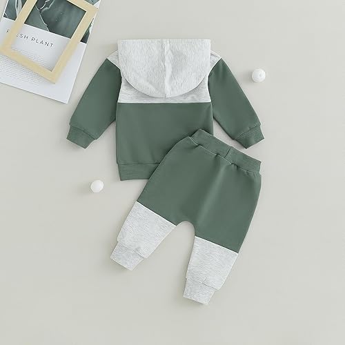 Miniatura 7 de Conjunto de pantalones para bebés y niños, conjunto de sudadera de manga larga con capucha a rayas, pantalones de otoño e invierno
