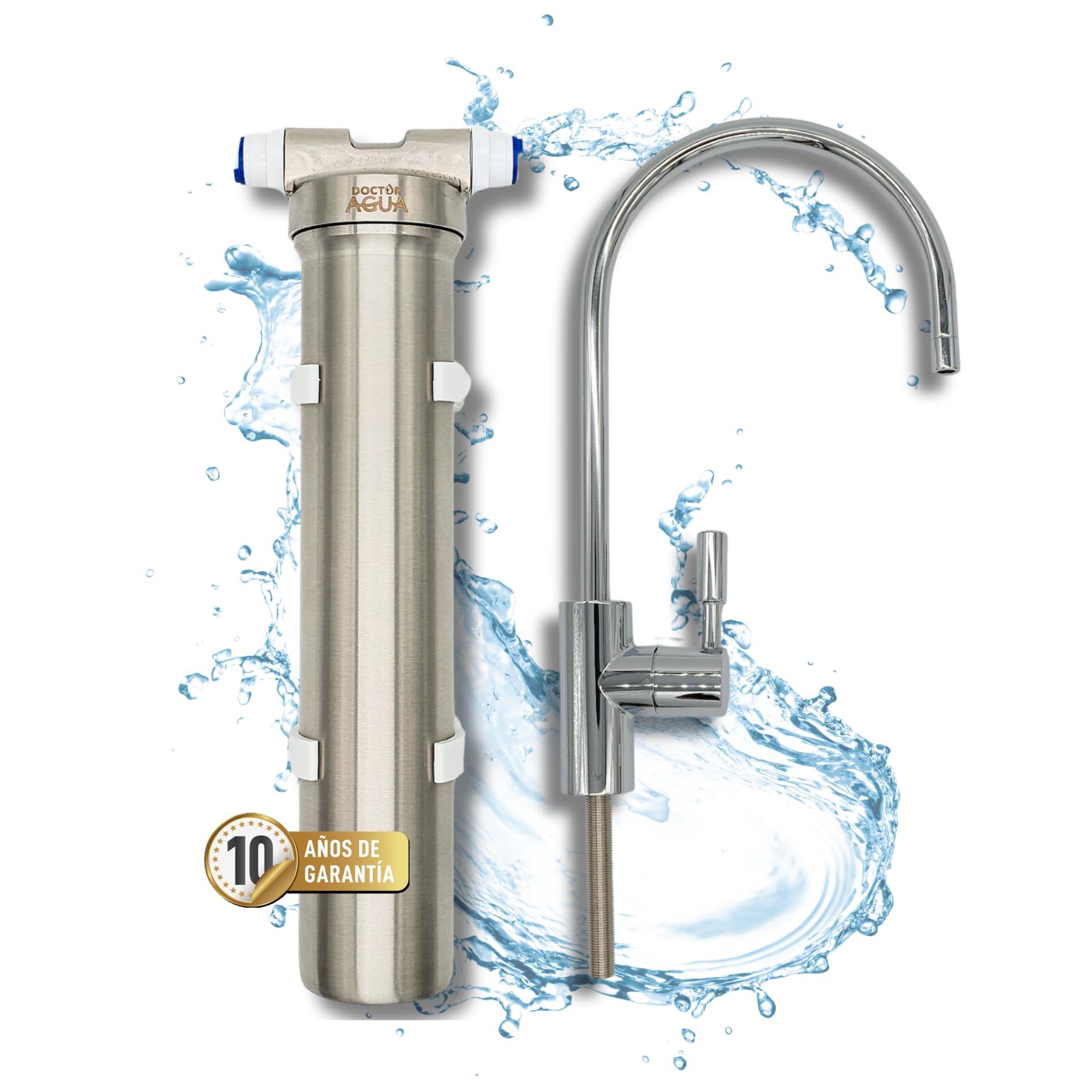 Ultra Purify Wasserfilter für Unterbau aus Edelstahl, Filterkapazität 300 l/h, umweltfreundlich, antibakteriell, Antikalk, bewahrt Mineralien im Wasser