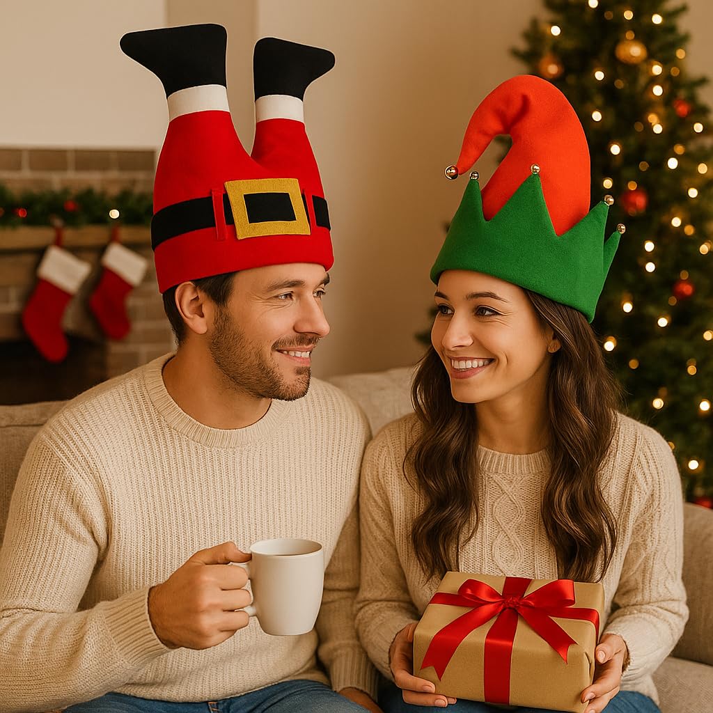 ZANGOC 2 Pack-Novelty Christmas Hats -, Black - Image 3