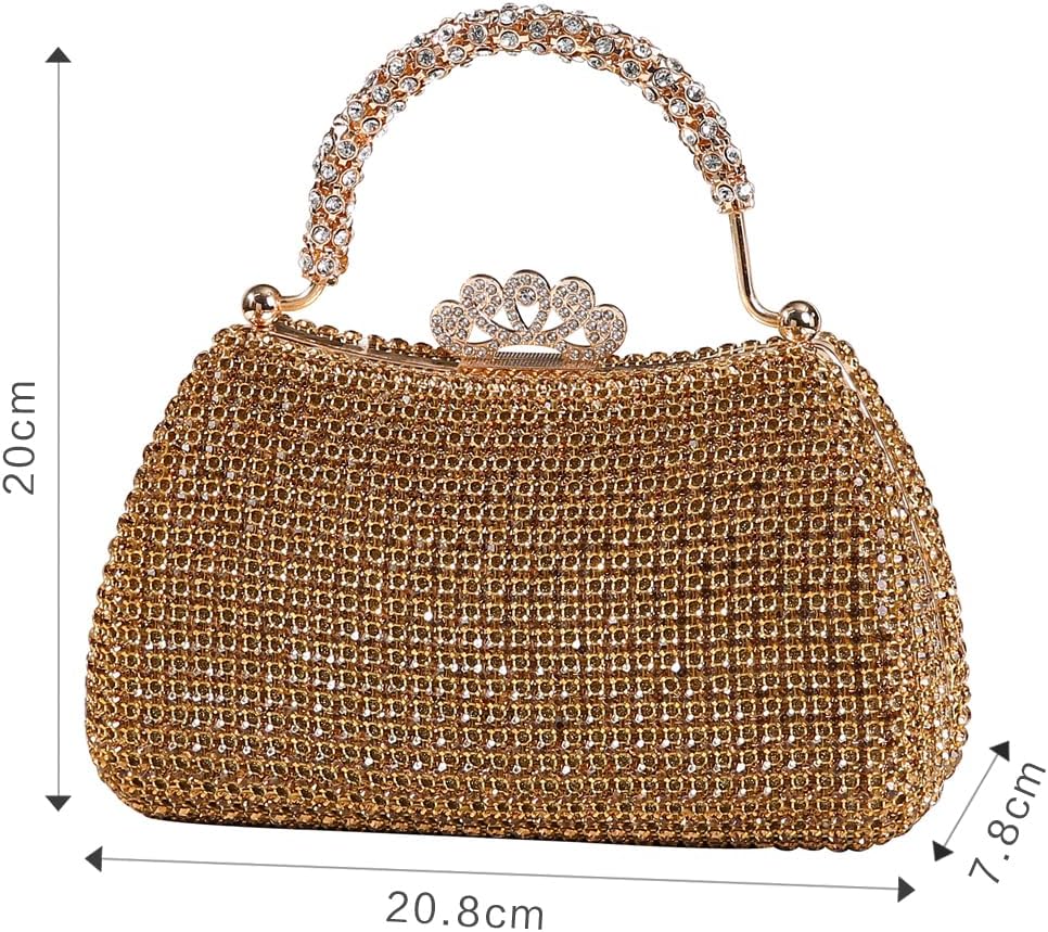 Dreubea Women's Beautiful Tote Evening Bag Fashion Shiny Rhinestone Clutch Handbag - Image 4