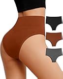 High Waisted Bikini Underwear for Women Tummy Control Cotton Panties Soft Stretch No Show Cheeky Panty