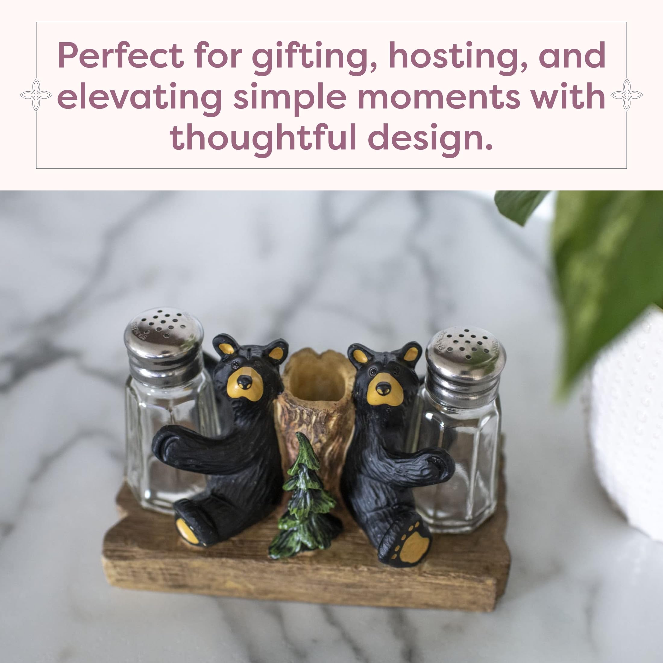 Amazon.com: Demdaco Black Bear Friends Resin Salt and Pepper