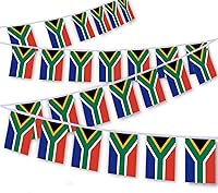 Vista 1 de MacLand Juego de 30 banderas nacionales de Sudáfrica de 33 pies, banderas rectangulares de poliéster en rojo, verde, azul