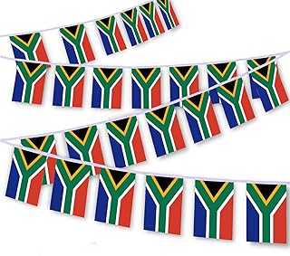 30 PCS South Africa National Flag String,33 FT South African Decor Bunting,Decoration Banner for Outdoor Indoor Patio Yard Decor