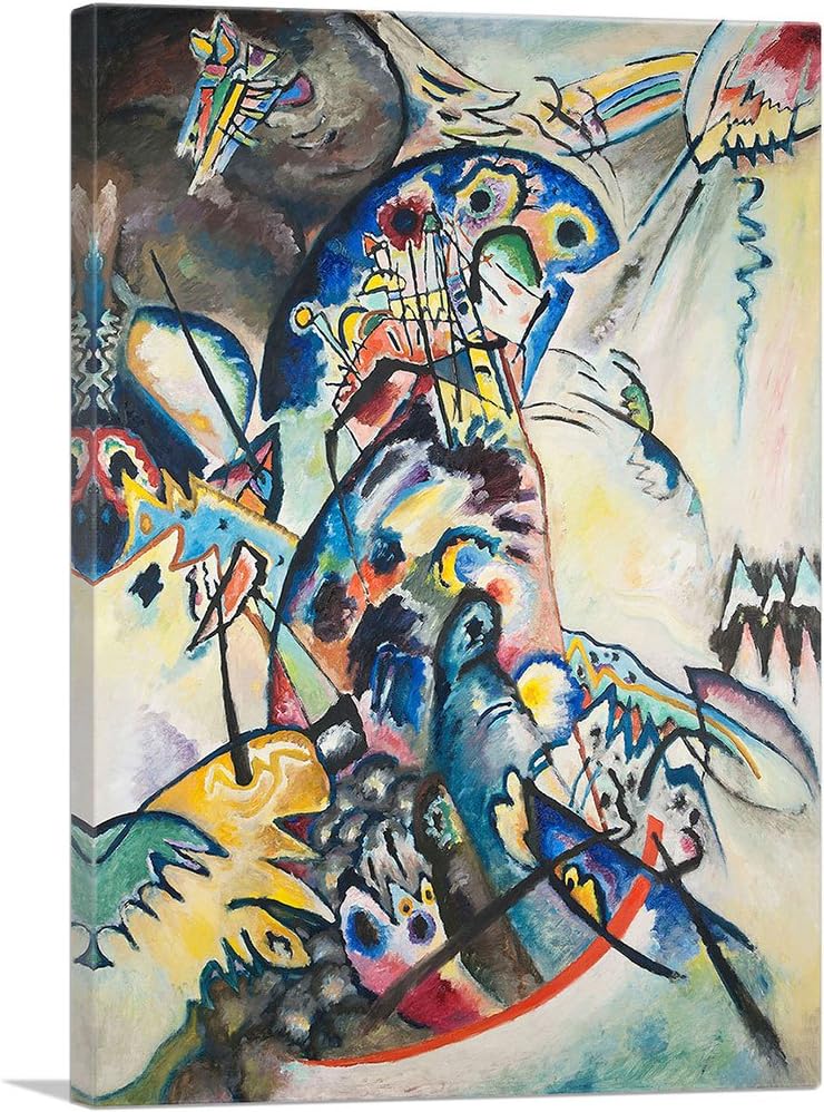 ARTCANVAS Blue Crest 1917 Canvas Art Print Wall Decor by Wassily Kandinsky - 26" x 18" (1.50" Deep)