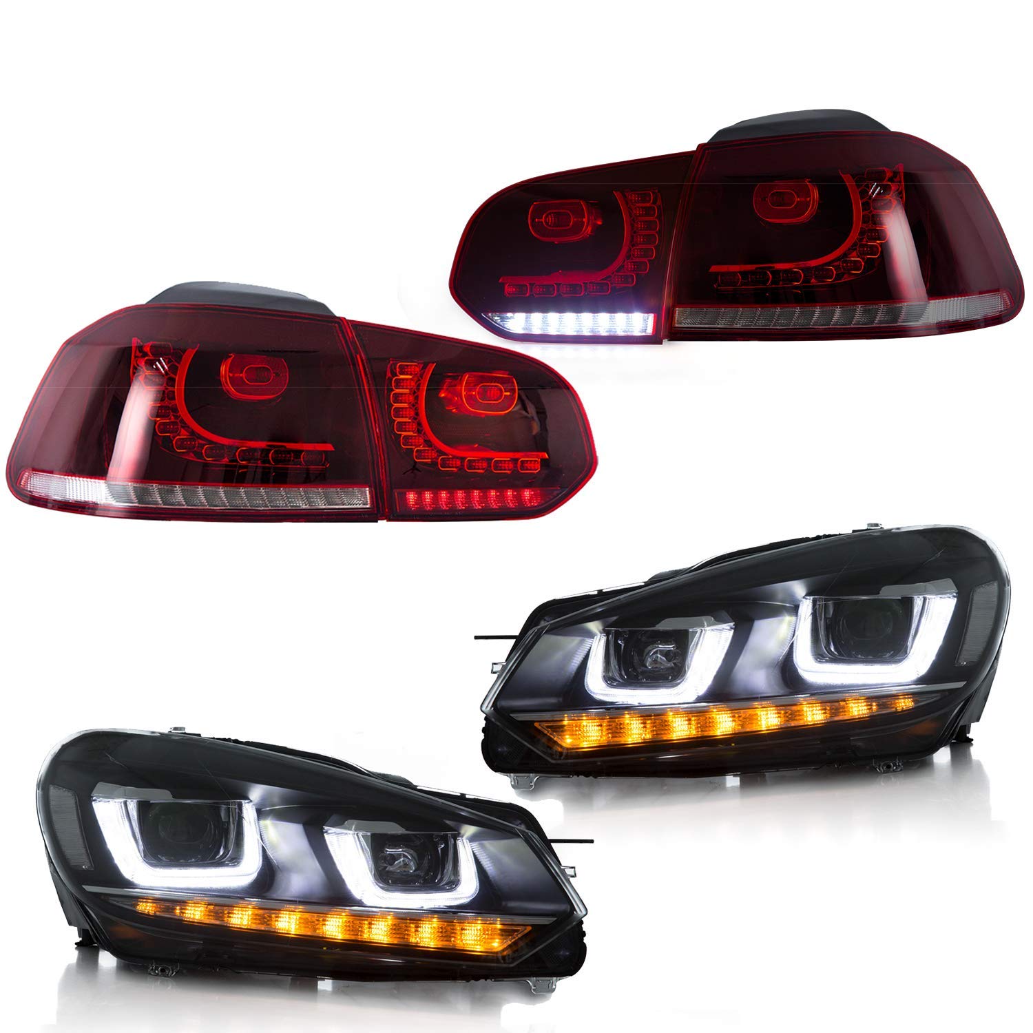 VLAND Headlights and Rear Lights for Golf 6 MK6 TSI 20082013