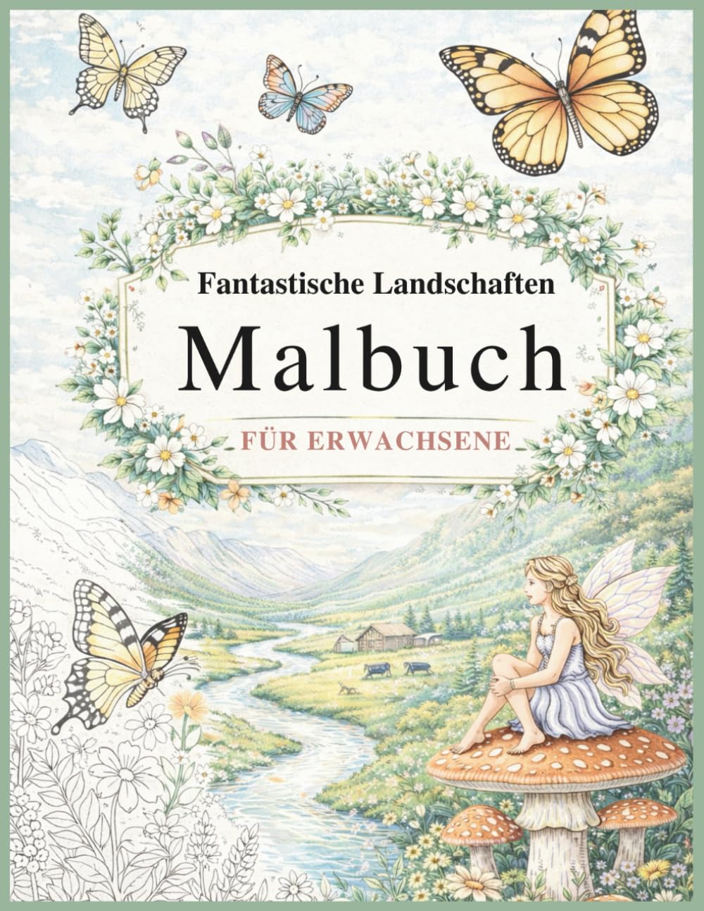Fantastische Landschaften - Malbuch für Erwachsene: Natur, Tiere & Blumen - detailreiche Ausmalbilder - für Achtsamkeit und Entspannung