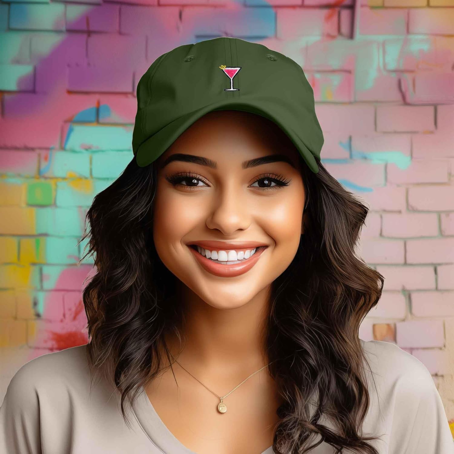 DALIX Cosmo Embroidered Cap Cotton Cosmopolitan Baseball Cute Cool Dad Hat Womens