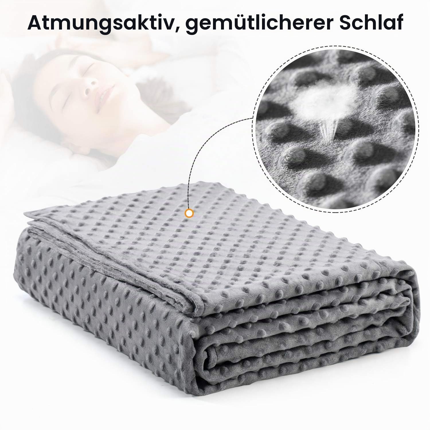 Acdyion Gewichtsdecken, Abnehmbarer Bettbezug für Erwachsene, Queen-Size-Größe (152,4 x 203,2 cm), schwere Decke, weicher und bequemer Minky mit 12 Bändern, maschinenwaschbar, weicher gewichteter