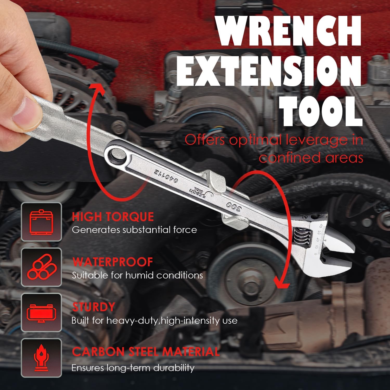 2Pcs Upgrade Wrench Extender Tool with Magnet, Universal Wrench Extension Bar with 1/2 Inch Drive & 21mm Torque Adaptor for Automotive Mechanics Repair