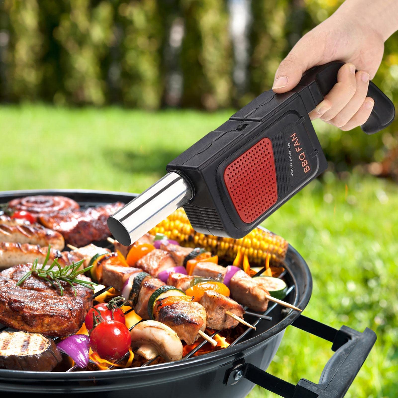 Souffleur D'Incendie Électrique Barbecue Portable - Ventilateur Allume-Feu Pique-Nique
