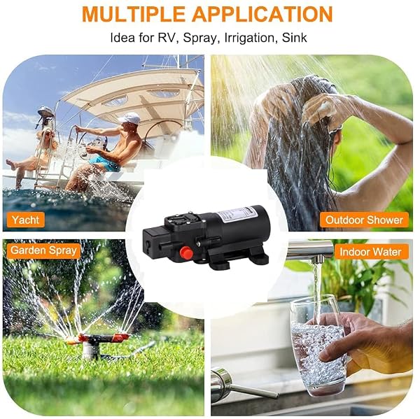 CAMPLUX 12V DC Water Pump, 1.2 GPM Pressure Diaphragm Pump for RV Marine Boat by CAMPLUX ENJOY OUTDOOR LIFE - Image 6