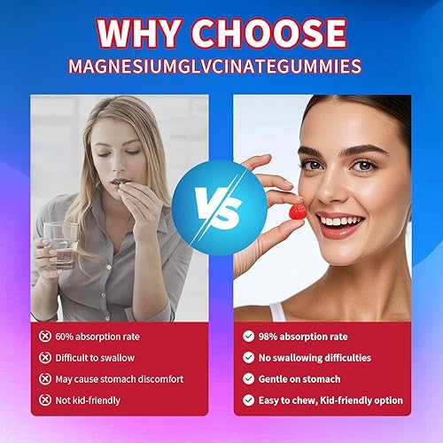 Miniatura 5 de Complejo de magnesio 14 en 1 gomitas sin azúcar, con Ashwagandha, L-teanina, D3 y zinc, suplementos de cortisol para mujeres, sabor a fresa, 90