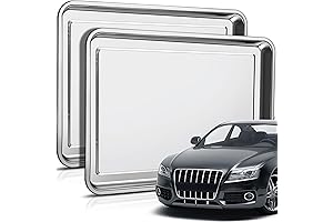 2 Pcs Durable Stainless Steel Oil Drip Pan Rust-Resistant Drip Tray Automotive Oil Change Pan