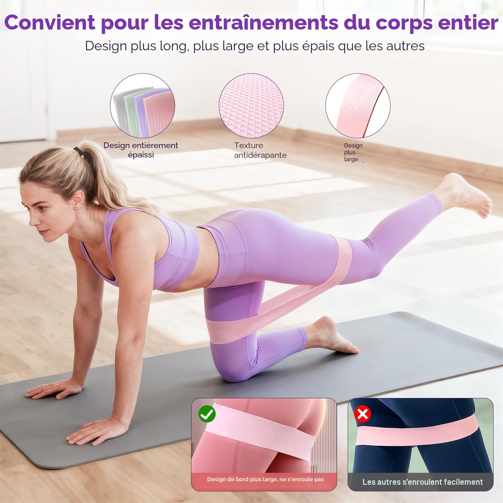 Set Anneau Pilates avec Cercle Pilates, 4 Bandes Résistance 15-45 LB, Mini Ballon Anti-éclatement, Kit Pilates Maison