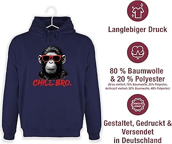 Shirtracer Hoodie Herren - Lustiger Chill Bro Cooler Affe Pullover