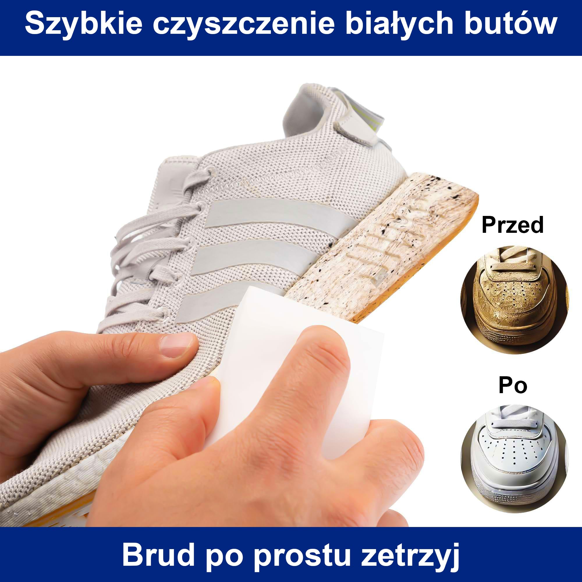 Zestaw 10 Magicznych Gąbek – Gumka do Czyszczenia Ścian, Mebli, Butów, Podłóg, Tapet i Drzwi – Gąbka Melaminowa o Podwójnej Gęstości – Magic Eraser Sponge (Biała)