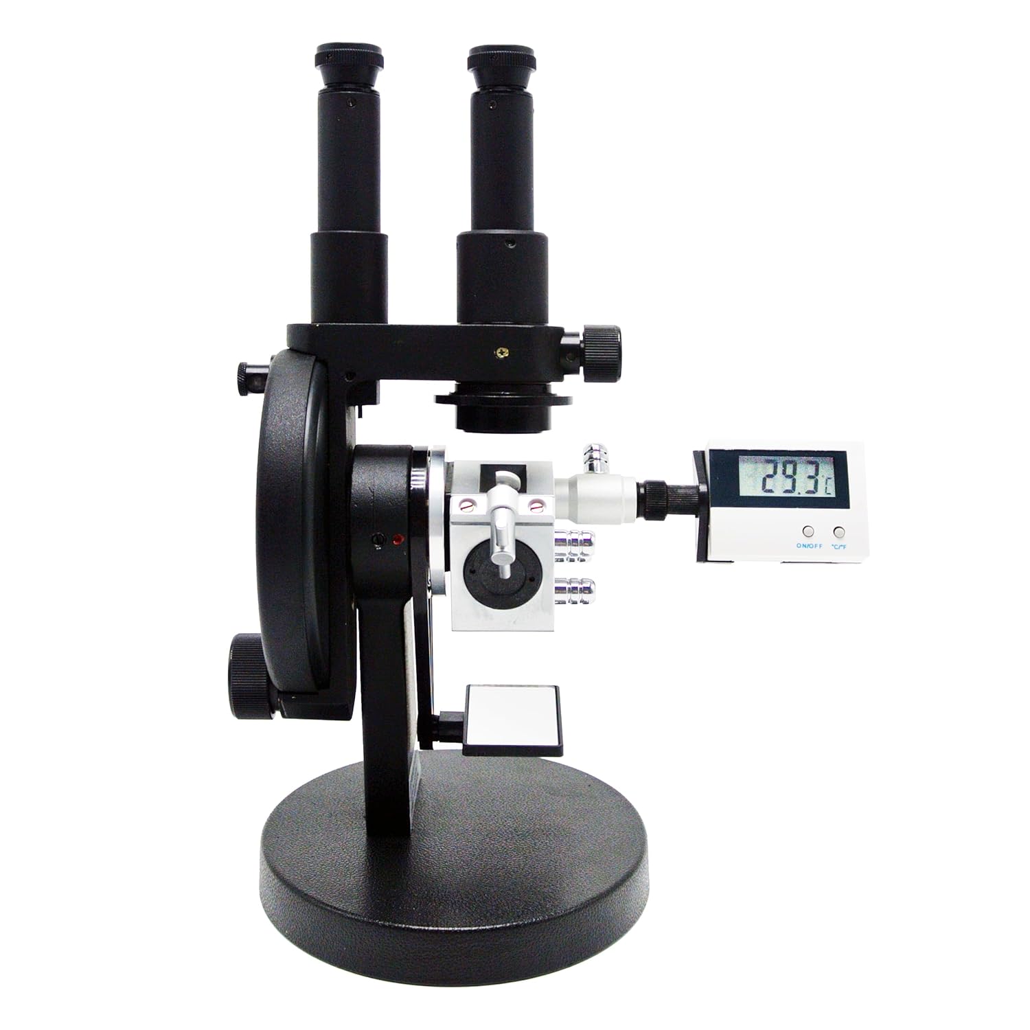 Abbe Refractometer Binocular Refractometer with Refractive Index nD 1.3000-1.7000 Brix 0-95% Digital Temperature Display Visual Aim Optical Index-Plate Reading