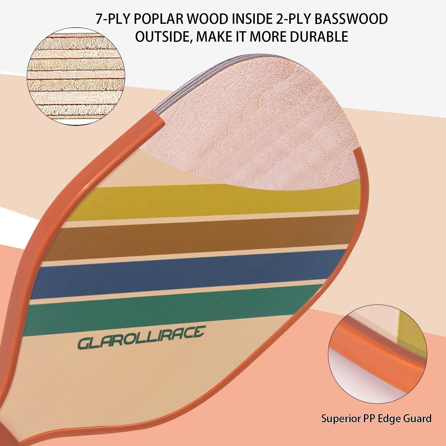 Pickleball Paddles Set of 4, Wood Pickleball Set Includes 4 Pickleball Racket, 4 Indoor & Outdoor Pickleball Balls, 4 Grip Tapes and 1 Carry Bag, Pickleball Paddle for Beginners& Intermediate Players