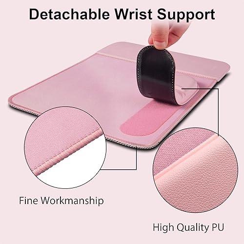 Miniatura 4 de Alfombrilla de mouse de carga inalámbrica de 15 W con soporte de muñeca desmontable, cargador rápido de teléfono QI alfombrilla de mouse para iPhone