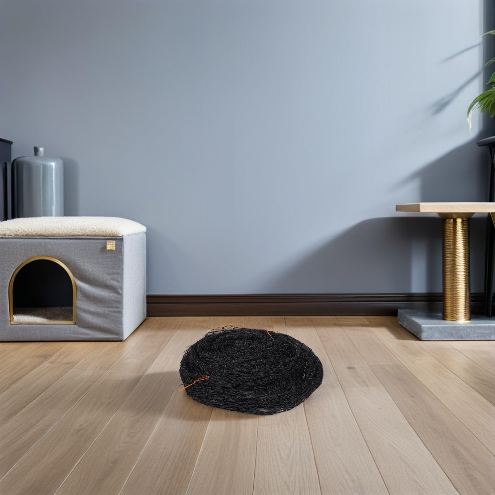 TOYANDONA Rete Protettiva per Gatti e Cani Piccoli da Balcone Filo d'Acciaio Nero, Rete Multifunzionale in PE, Installazione Versatile per Appartamenti e Scale