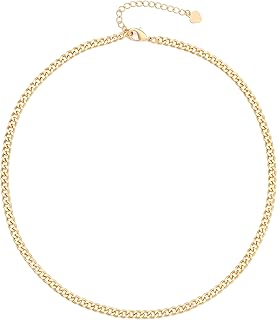 سلسلة طوق ضيق من ذهب عيار 18 قيراط ستالايت خرز لافا بدلاية للنساء مقاس 16 بوصة معدن غير قابل للتطبيق