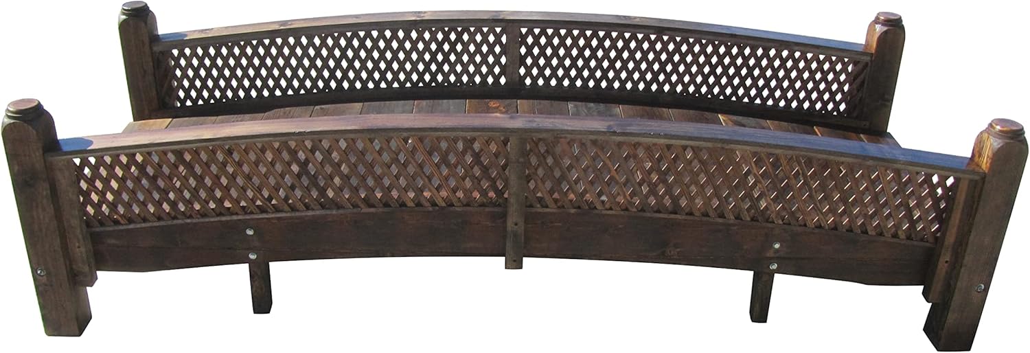 SamsGazebos 12-Foot Butterfly Garden Bridge Diamond Lattice Railings Commercial Grade