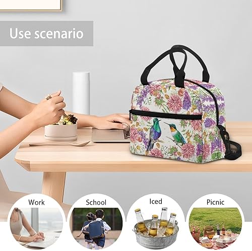 Vista 195 de doginthehole Bolsa de almuerzo portátil de teñido anudado azul, bolsa de almuerzo, organizador reutilizable, hielera para adultos, al aire libre