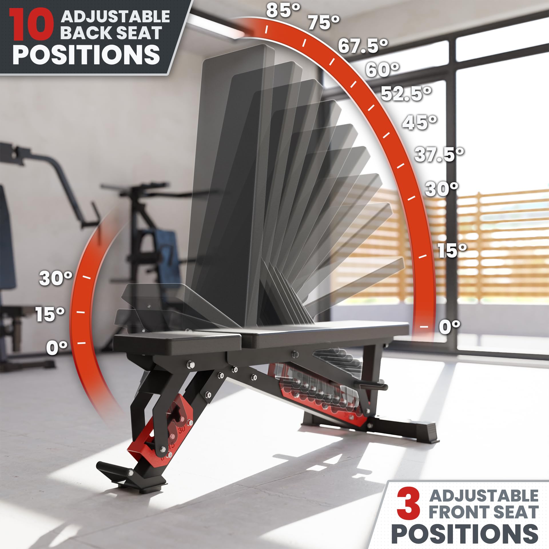 Adjustable Wing Back Bench – Weight Bench for Home Gym