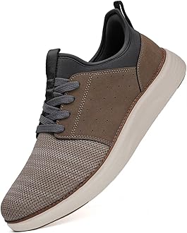 YOLARKMen Casual Dress Shoes Fashion Sneakers Lightweight Breathable Laceless Walking Shoes Gym Tennis Athletic