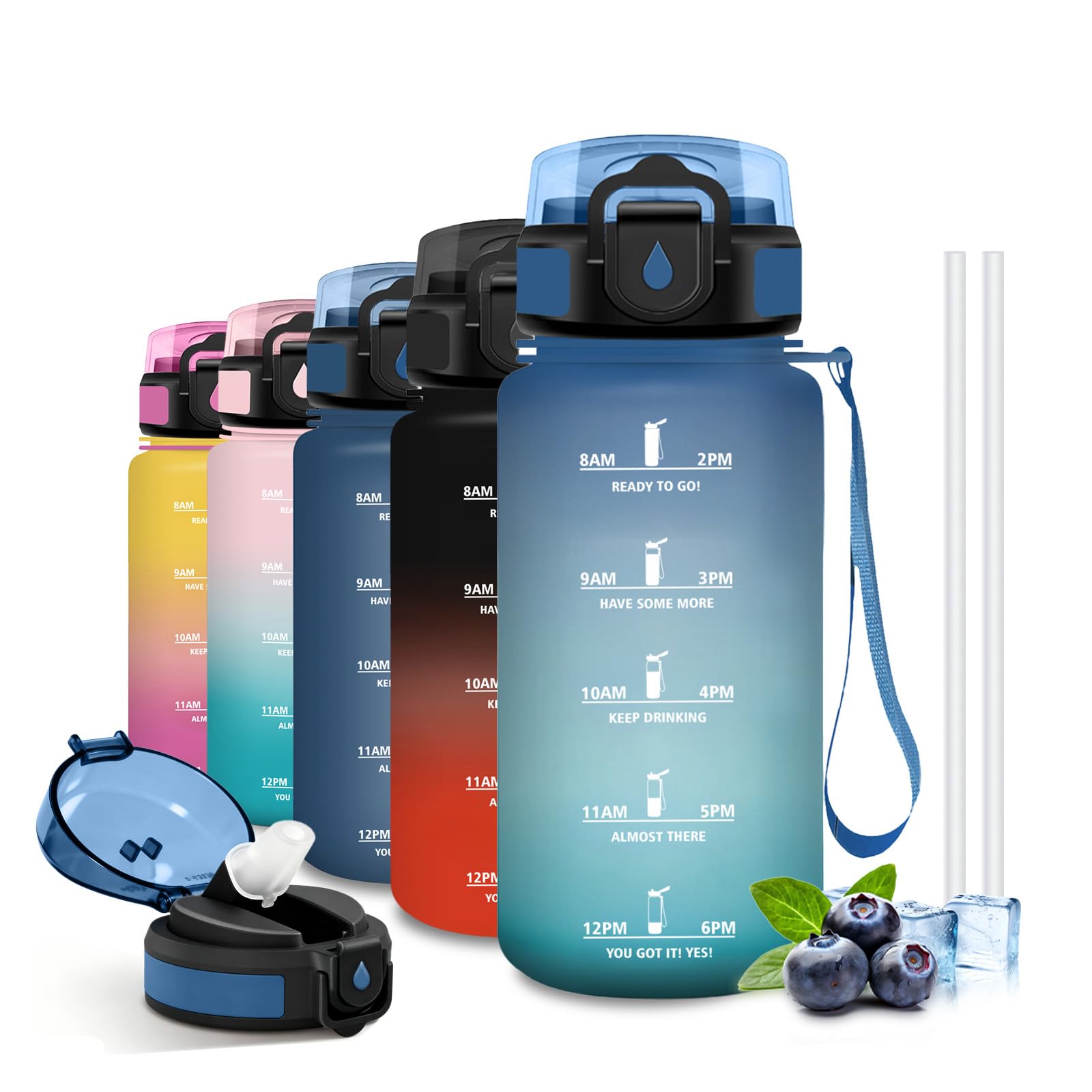 Grsta Water Bottle, 500 ml, Water Bottles with Straw, Bottle
