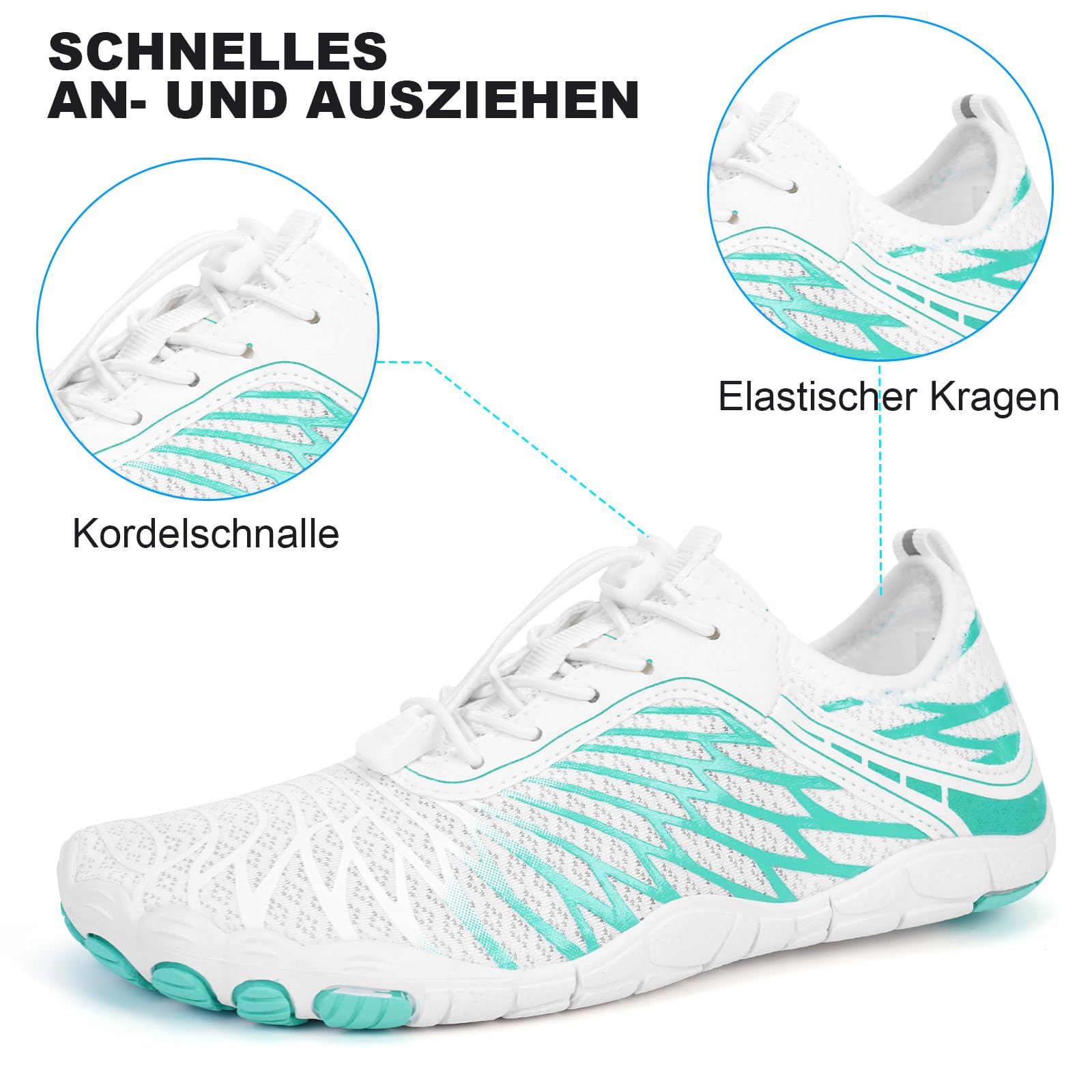 RUYI Unisex buty do biegania w terenie, miękkie, lekkie, z antypoślizgową podeszwą i szerokim obszarem na palce, szybkoschnące buty kąpielowe