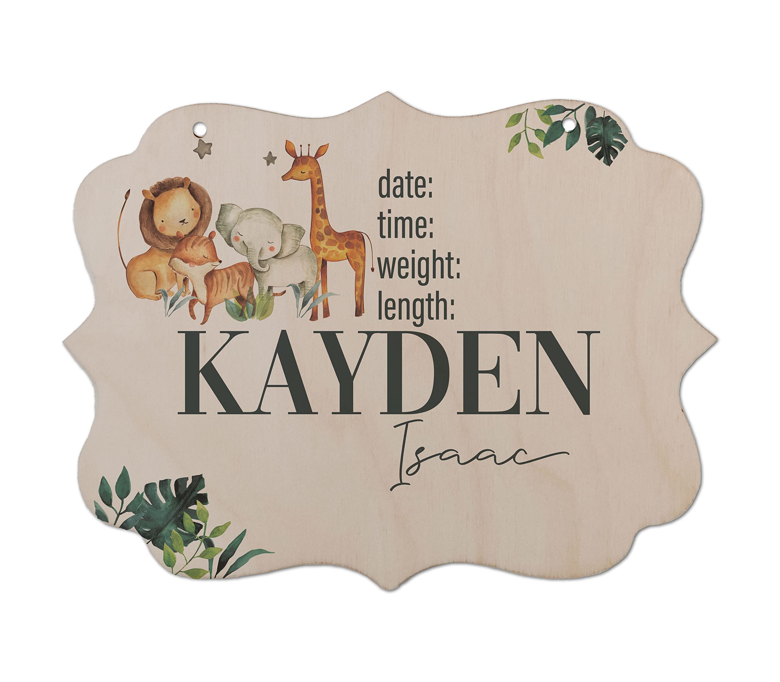 Buy Hospital Door Hanger Boy Girl Nursery Safari Animals Name Sign